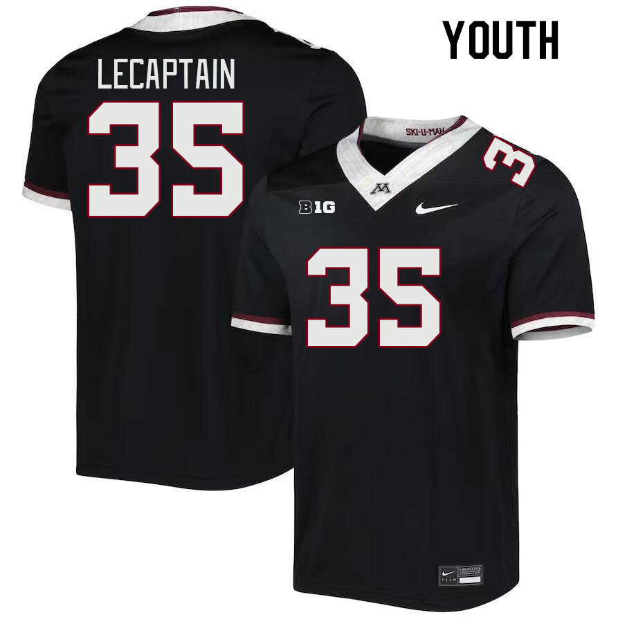 Youth #35 Derik LeCaptain Minnesota Golden Gophers College Football Jerseys Stitched-Black